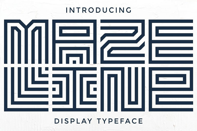 maze line typeface puzzle font