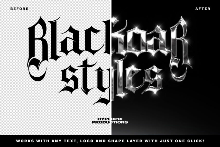 Metallic Chrome Text Effect Vol.3