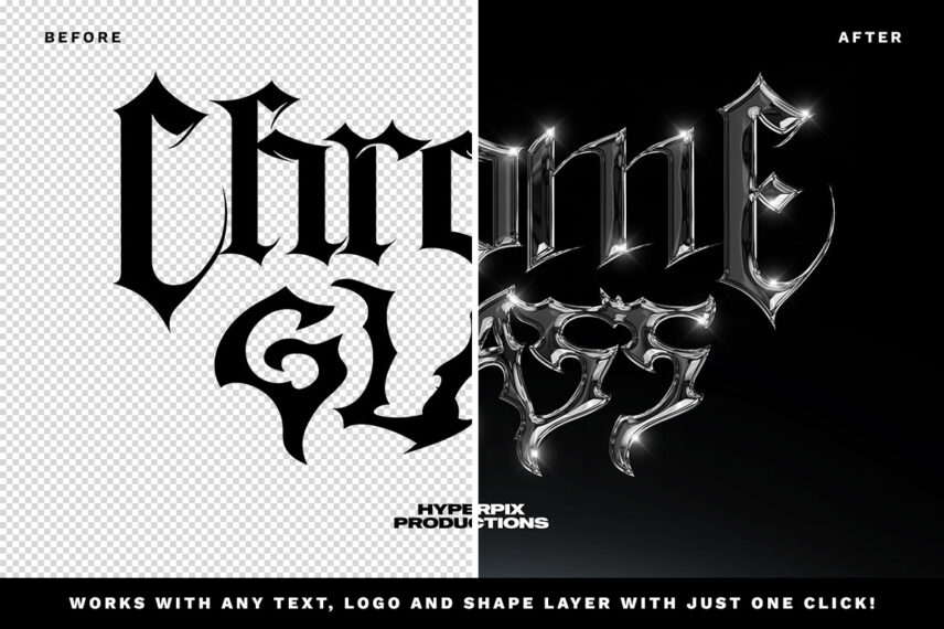 Metallic Chrome Text Effect Vol.4