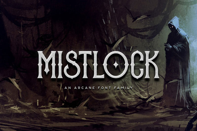 mistlock typeface witch font