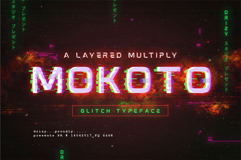 mokoto glitch typeface vhs font