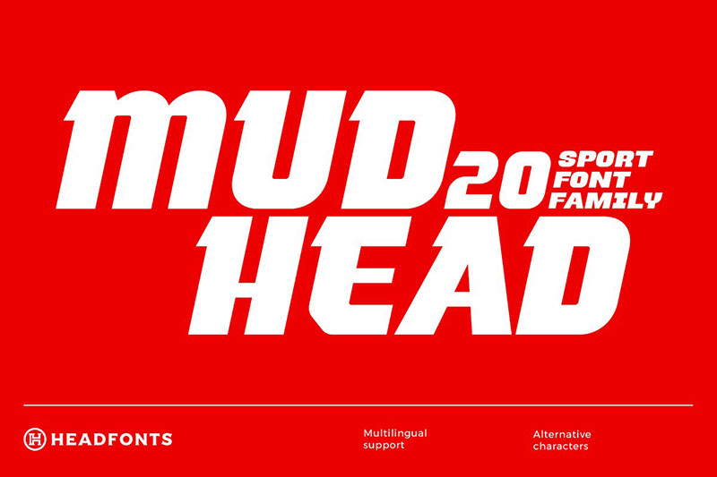 mudhead family sports display fat font