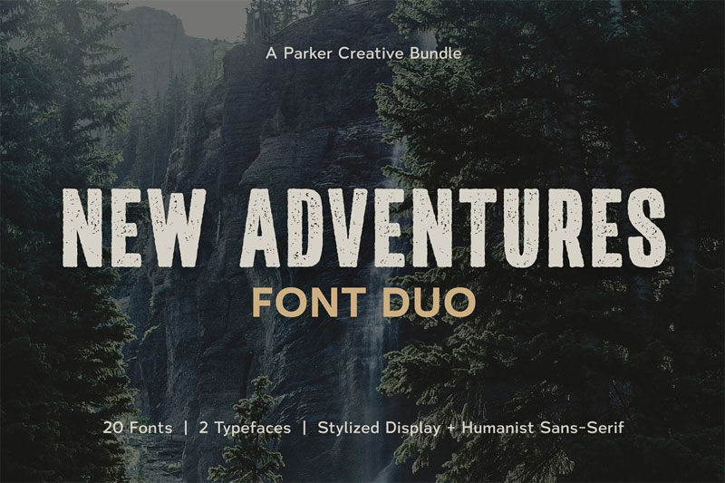 new adventures camping and hiking font