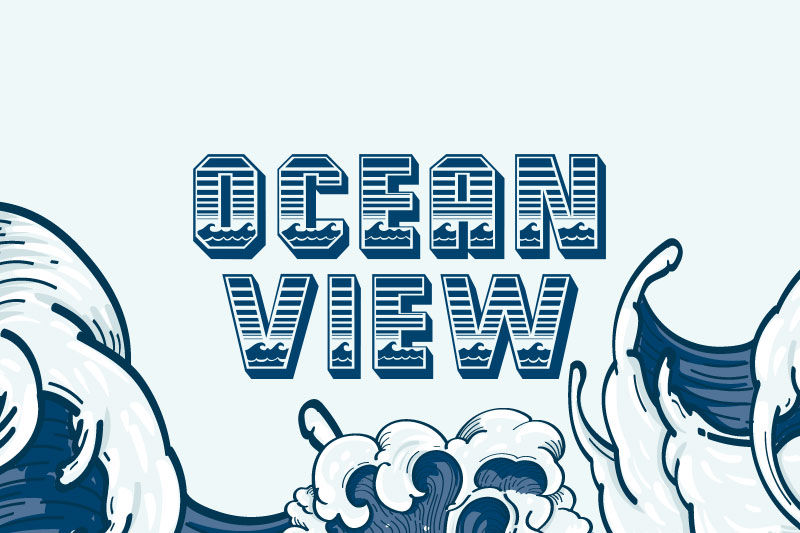 ocean view wave font