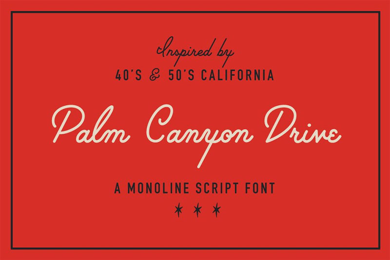 palm canyon drive 50s font