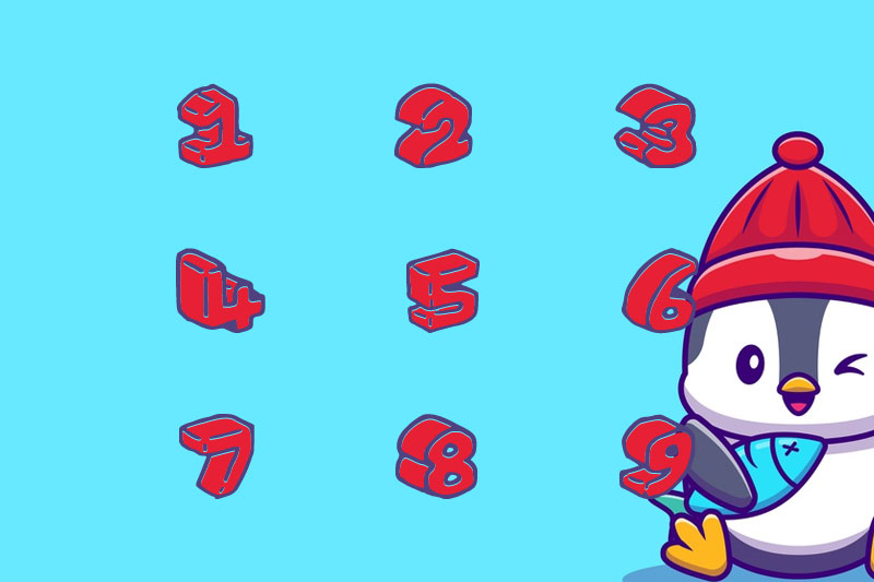 penguin number font