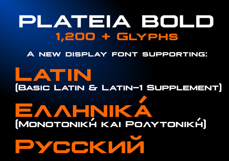 plateia block font