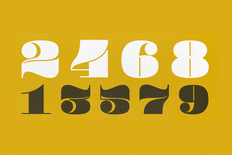 pompadour number font