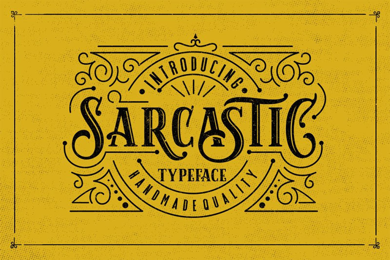 sarcastic typeface + extras coffee font