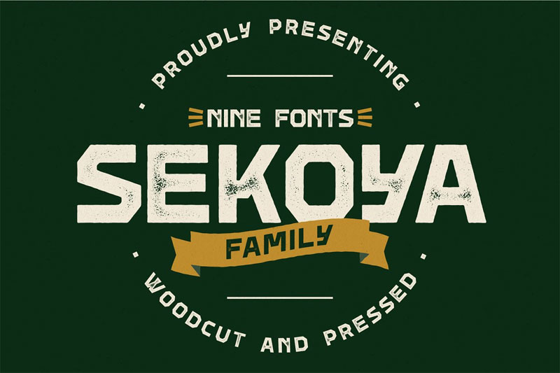 sekoya family camping and hiking font