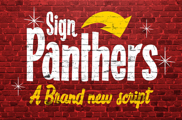 sign panthers script coffee font