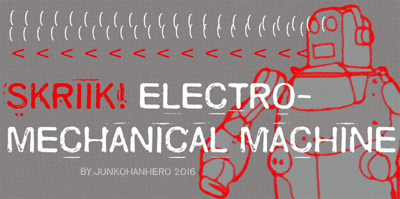 skriik! electro mechanical machine stamp font