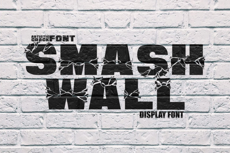 smash wall stone font