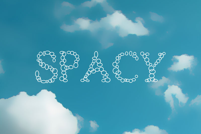 spacy cloud font