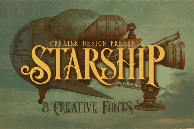 starship typeface steampunk font