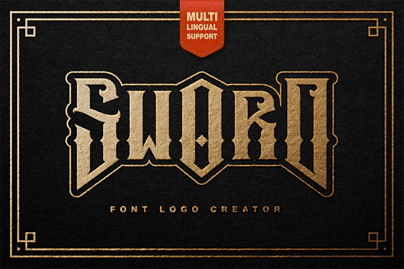 sword metal font