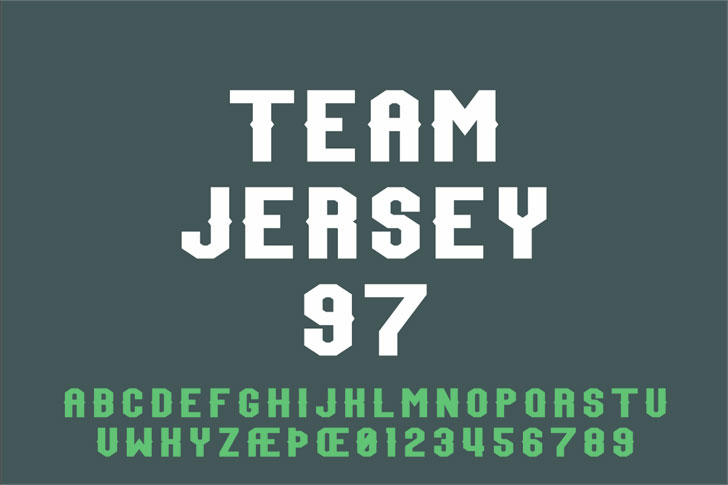 team jersey 97 jersey font
