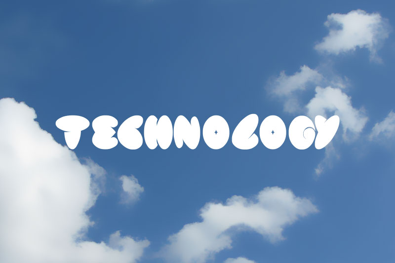 technology cloud font