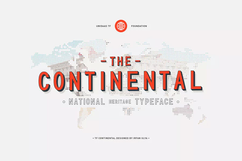tf continental display vhs font