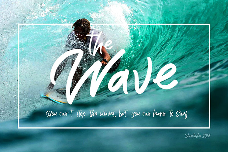 the wave display wave font