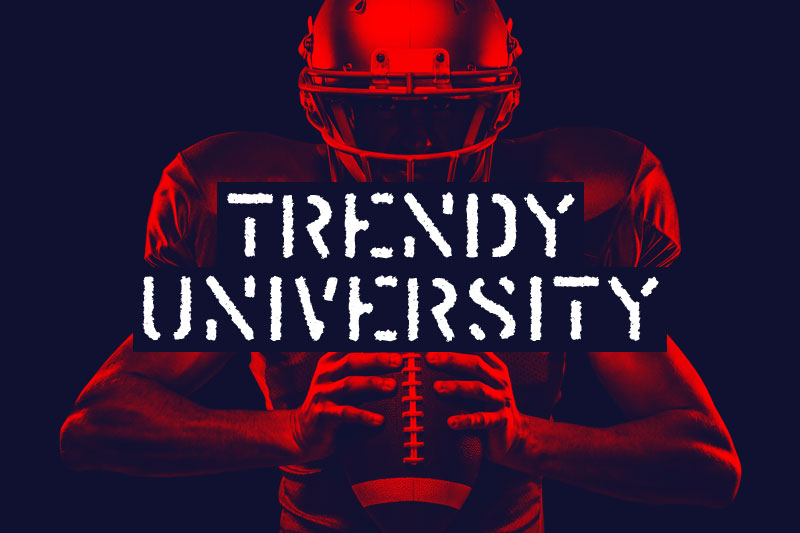 trendy university jersey font