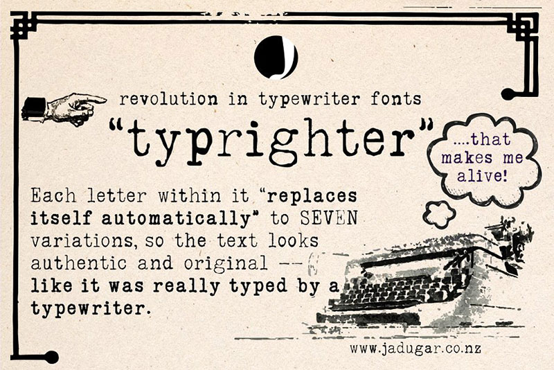 typrighter amazing typewriter fonts
