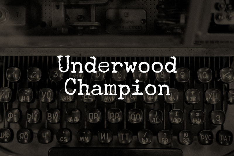 underwood champion typewriter fonts