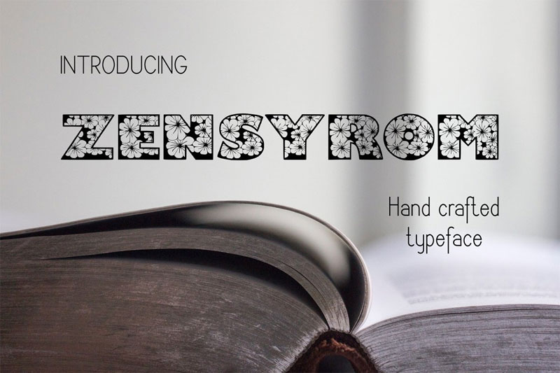 zensyrom typeface vine font
