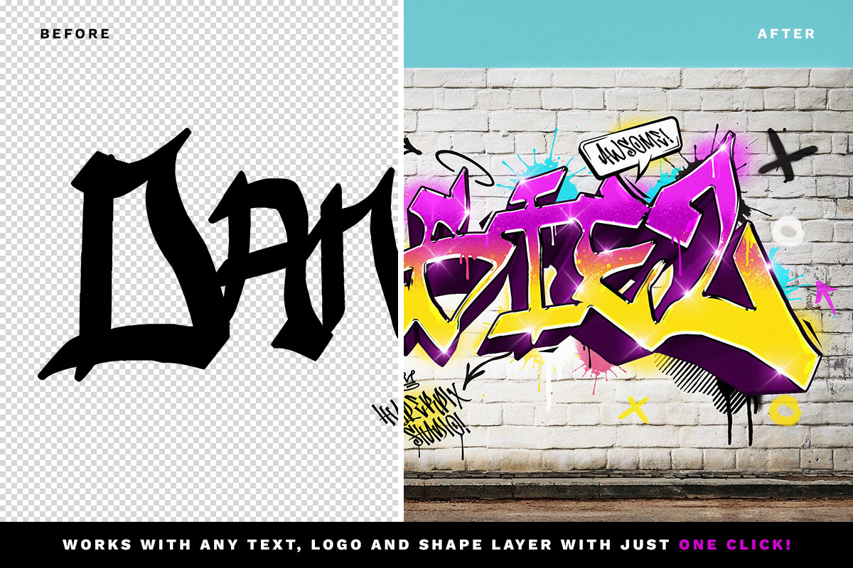Graffiti Text Effect Vol.1 PSD Style Hyperpix