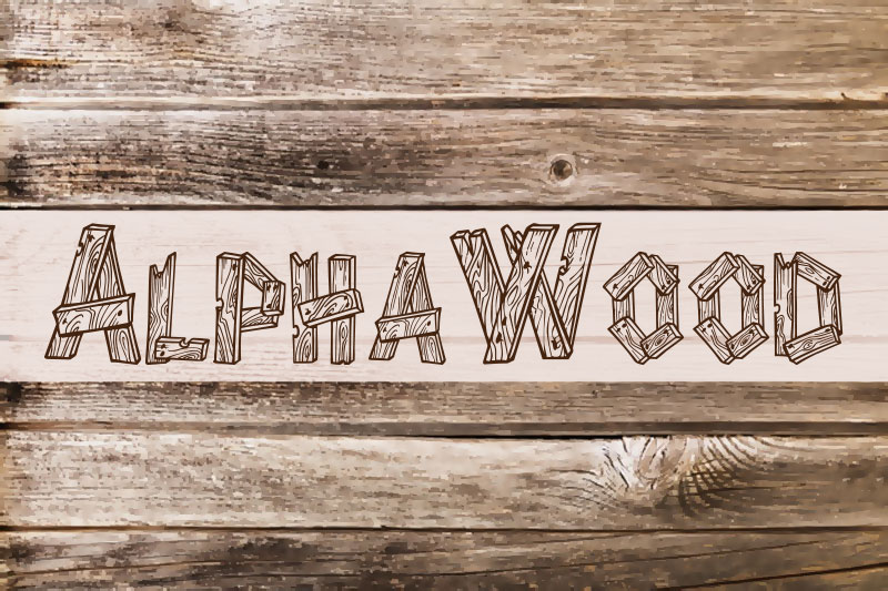 alphawood wood font