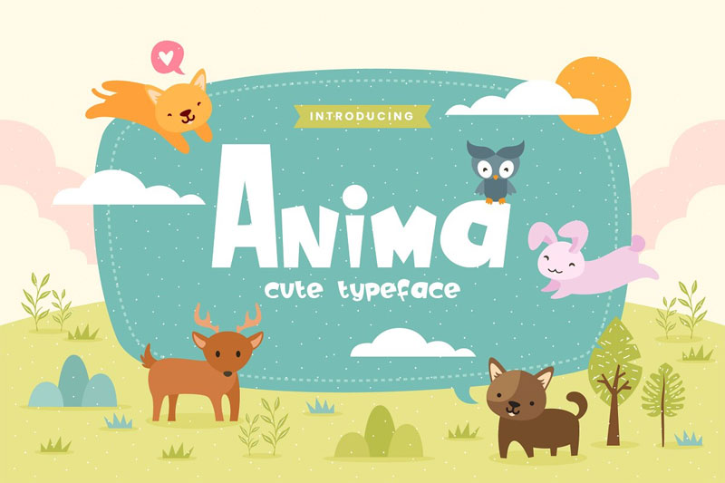 anima fun children typeface kindergarten font