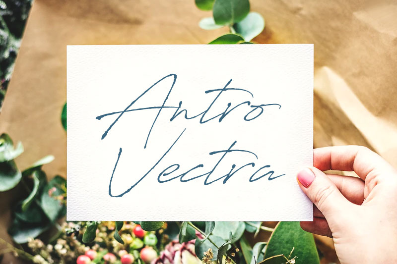 antro vectra thank you font
