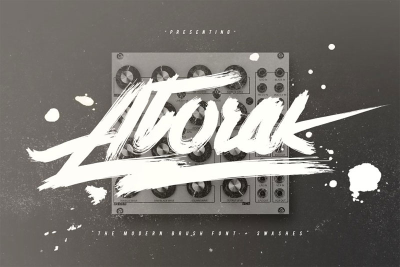 atorak typeface + swashes bold font