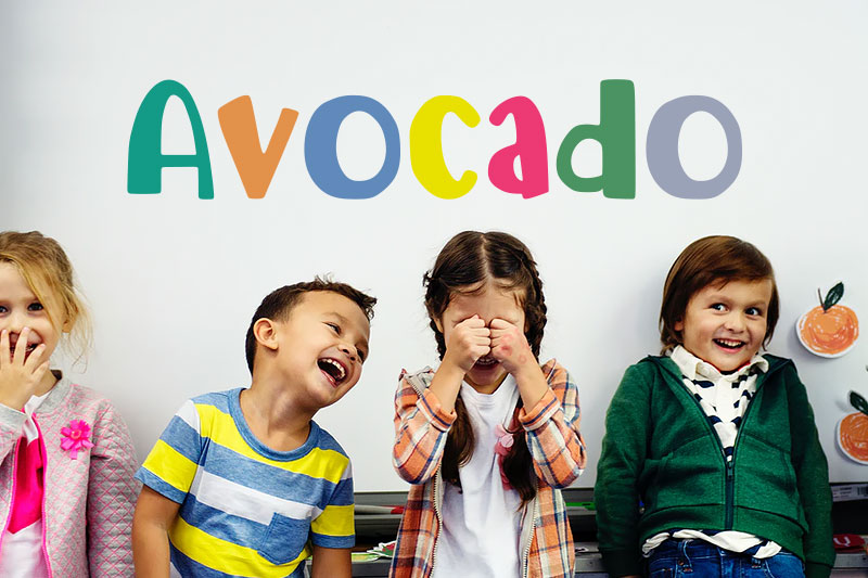 avocado kindergarten font