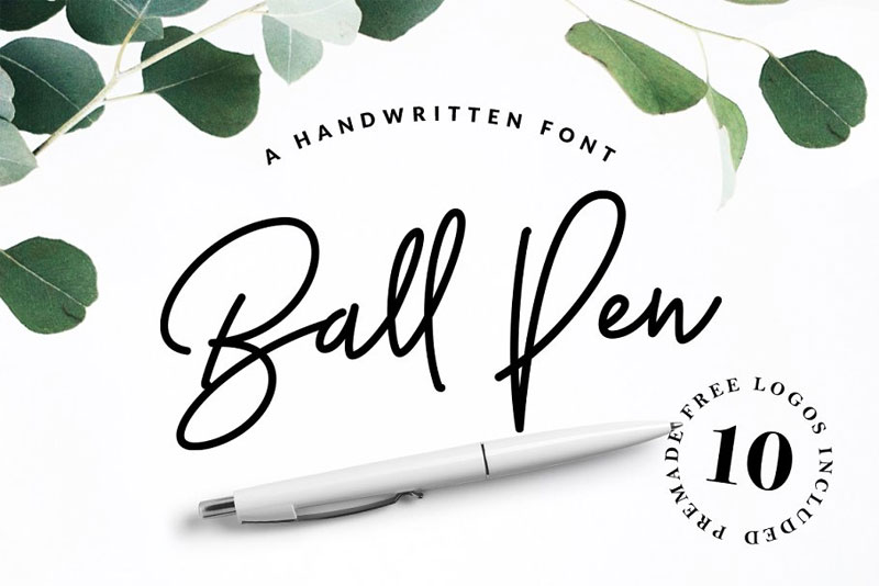 ball pen handwritten thank you font