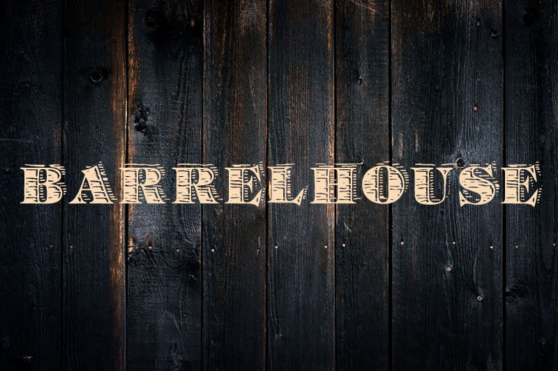 barrelhouse all caps wood font