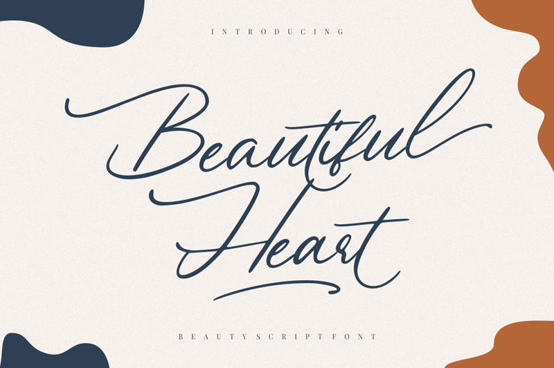 beautiful heart thank you font