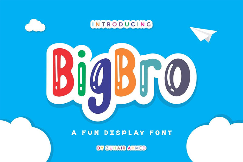 bigbro fun display kindergarten font