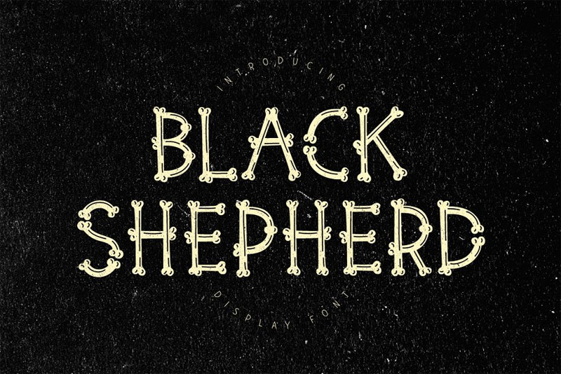 black shepherd skeleton font