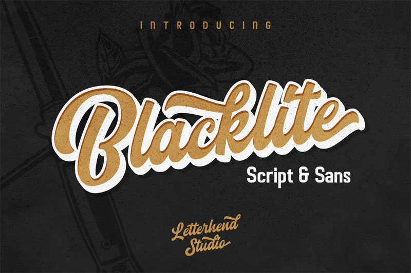 blacklite the bold script & sans bold font