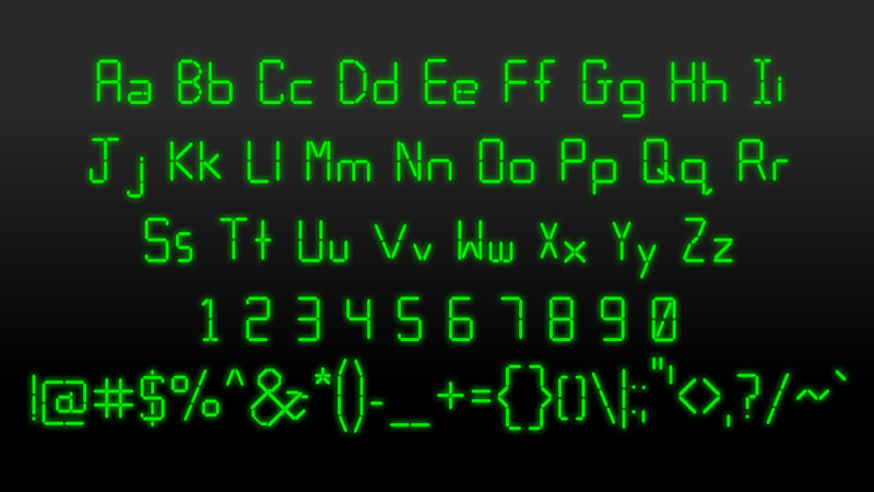 calculator digital clock font