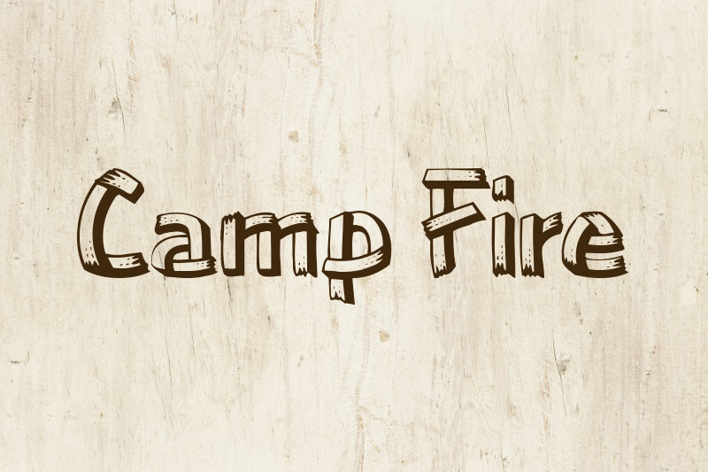 camp fire wood font