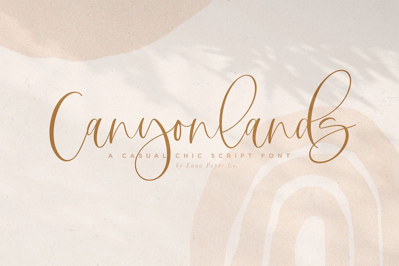 canyonlands script thank you font