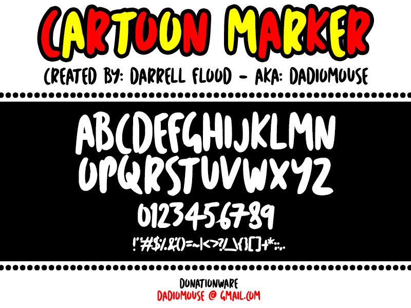 cartoon marker kindergarten font