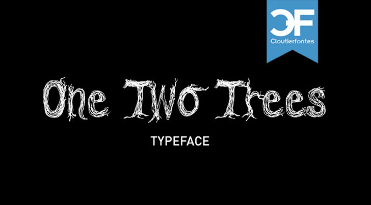 cf one two trees wood font