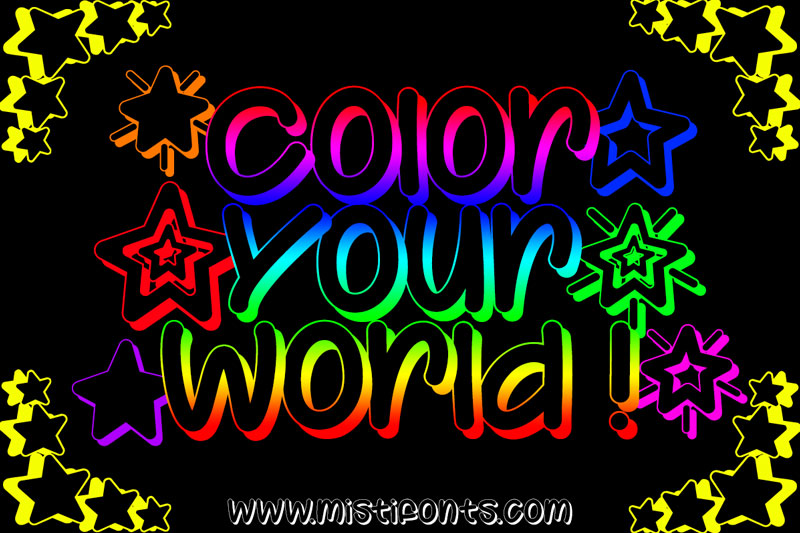 color your world kindergarten font
