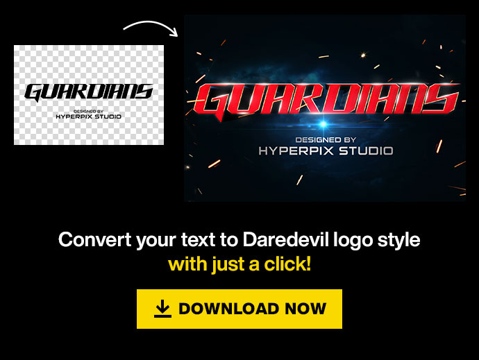 Convert Text to Daredevil Logo Style