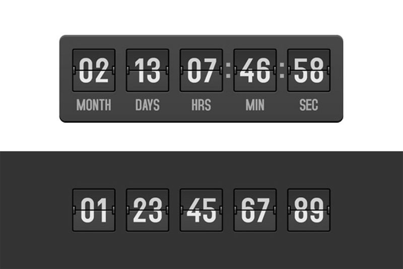 countdown clock timer set digital clock font