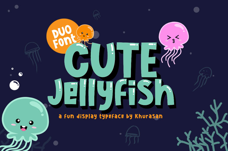 cute jellyfish kindergarten font