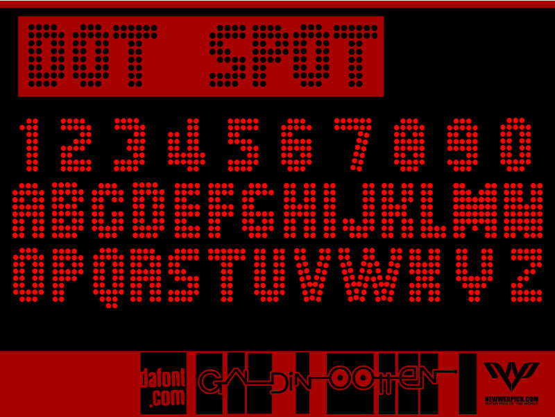 dot spot digital clock font
